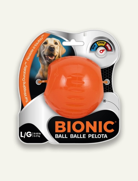 BIONIC piłka dla psa L 8,2 cm - wytrzymały gryzak i zabawka do aportowania z gumy bionicznej