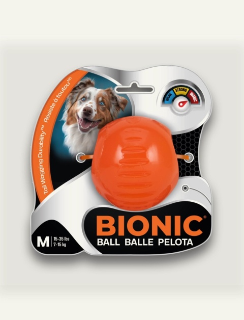 BIONIC Piłka dla psa M 6,7 cm - wytrzymała, kolorowa piłka do gryzienia i aportowania dla psów.
