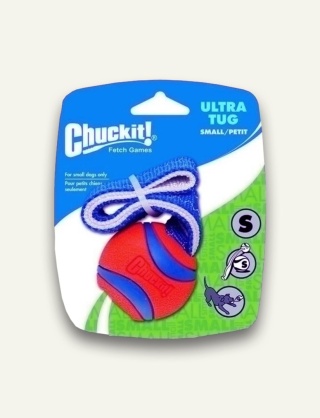 CHUCKIT! Ultra Tug S – piłka do aportowania i przeciągania dla małych psów