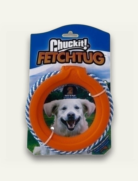 Chuckit! Fetch Tug 2 w 1 13 cm - kółko i szarpak dla psa, zabawka do aportowania i przeciągania