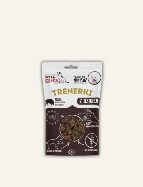 DZIK - Trenerki dla psa z dzika 80 g - naturalne przysmaki treningowe