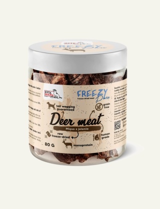 JELEŃ - FREEZY Pure Syta Micha - 100% liofilizowane mięso z jelenia dla psa 80 g
