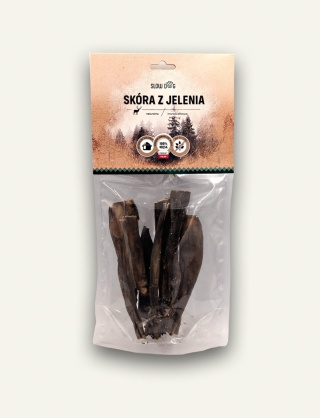 JELEŃ - Skóra z jelenia 100 g - naturalny przysmak dla psa