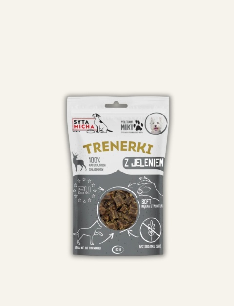 JELEŃ - Trenerki dla psa z jelenia 80 g - naturalne przysmaki treningowe