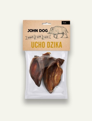 DZIK - John Dog Naturalny suszony gryzak dla psa - Ucho dzika 2 szt.