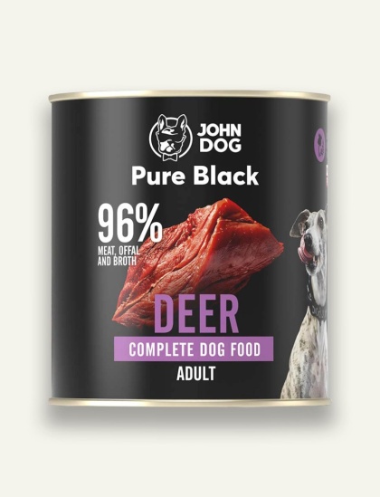 Monobiałkowa karma mokra dla psa - jeleń 800 g | John Dog Pure Black