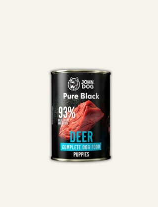 John Dog Pure Black Junior Jeleń - monobiałkowa mokra karma dla szczeniąt 400g