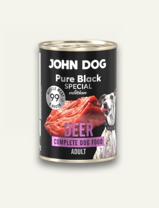 John Dog Pure Black Special Edition Jeleń - karma mokra dla psa 400 g