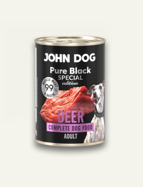 John Dog Pure Black Special Edition Jeleń - karma mokra dla psa 400 g