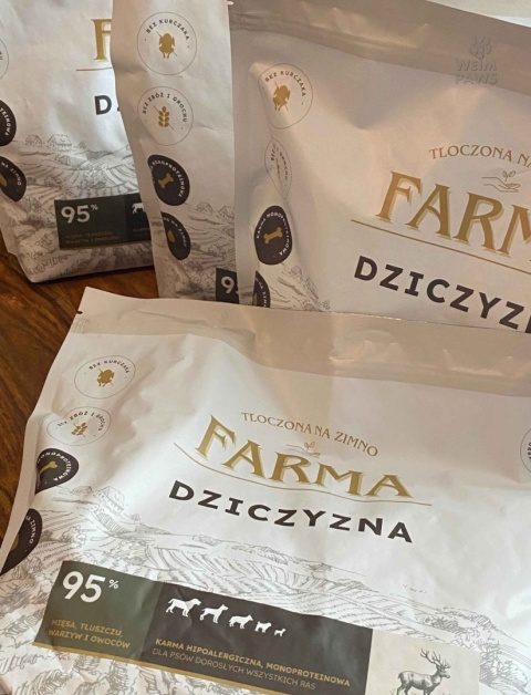 Karma dla psa z dziczyzną 50% - tłoczona na zimno 6 kg - Farma