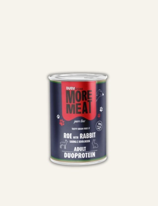 Karma mokra dla psa sarna z królikiem 99% mięsa bezzbożowa 400 g - BUBAlicious More Meat Duo