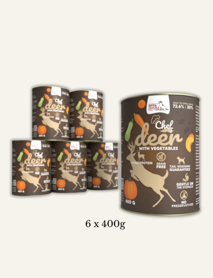 Karma mokra z jelenia dla psa 6 × 400 g - monobiałkowa | Syta Micha
