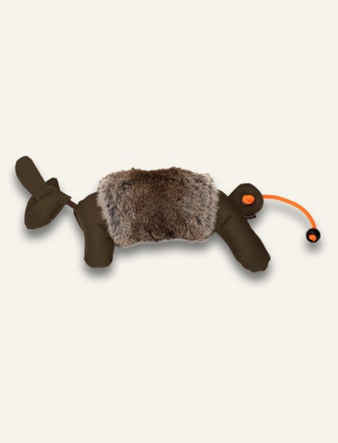 Królik Dummy Large  khaki z częściowym futrem - aport treningowy dla psów myśliwskich, ergonomiczny uchwyt, trening na lądzie