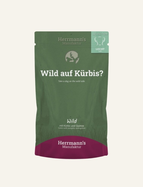Mokra karma Light dla psa z jeleniem, sarną i dynią 150 g - HERRMANN'S Selection