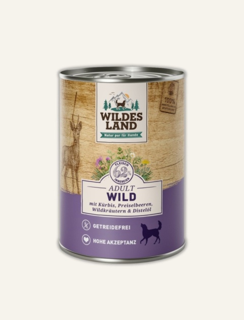Mokra karma dla psa z dziczyzną, dynią i żurawiną 400 g - WILDES LAND DOG Classic Wild