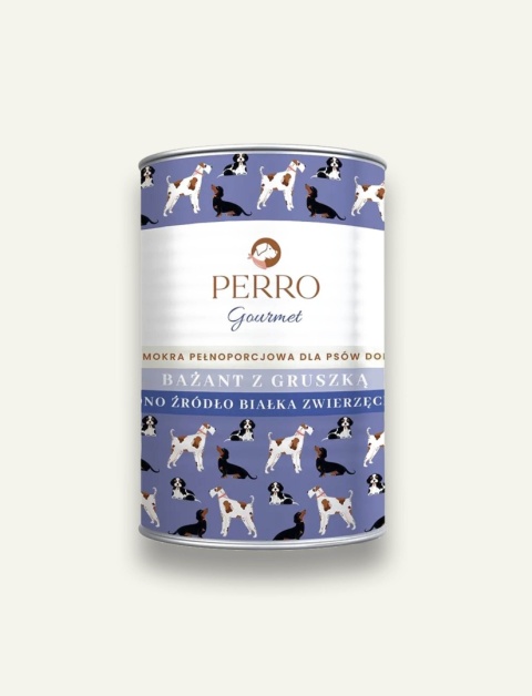 PERRO Gourmet Bażant z gruszką 400 g - monobiałkowa karma mokra dla psa
