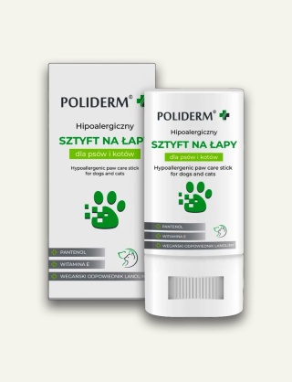 POLIDERM® SZTYFT NA ŁAPY 14,5 g - hipoalergiczna pielęgnacja dla psa i kota