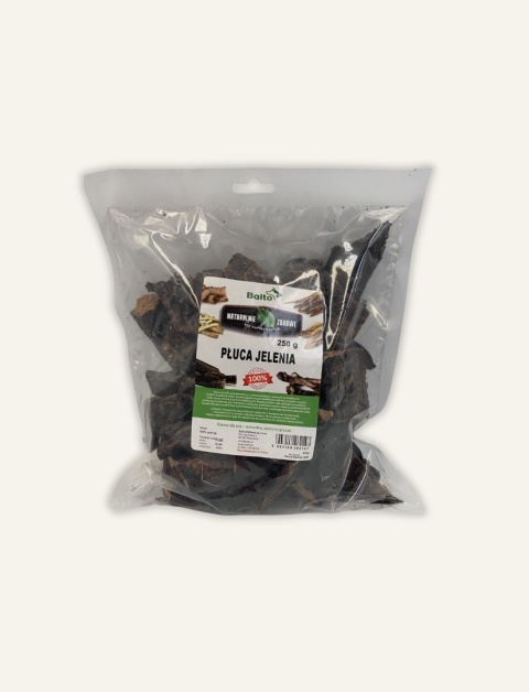 Płuca jelenia dla psa 250 g - naturalne miękkie przysmaki z dziczyzny