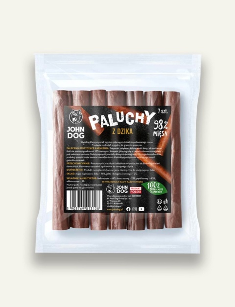 DZIK - Przysmak dla psa Paluch z dzika 7 szt – John Dog