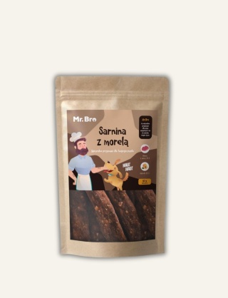SARNA - Mr. Bro Strips Sarnina z Morelą 80g - suszone powietrzem przysmaki dla psa