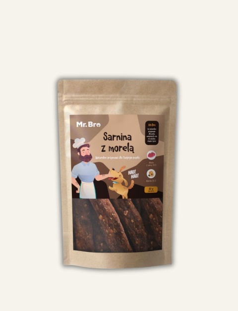 SARNA - Mr. Bro Strips Sarnina z Morelą 80g - suszone powietrzem przysmaki dla psa