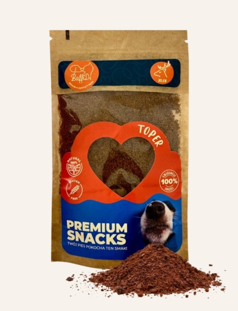 Topper do karmy dla psa z mięsa jelenia 100 g - naturalny dodatek do karmy
